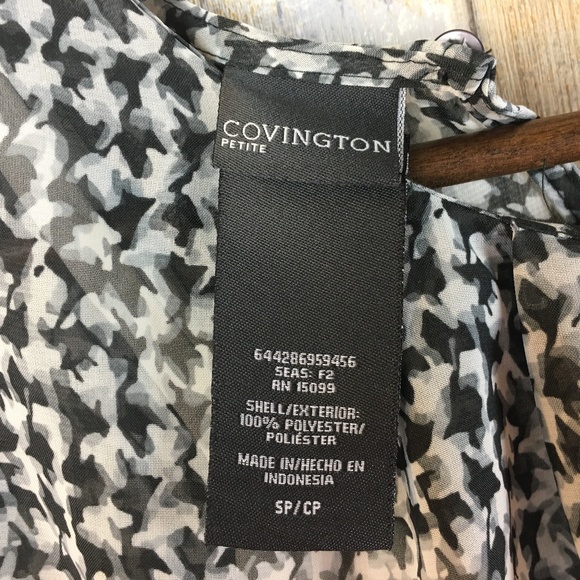 Covington Black & White Sheer Top - Picture 2 of 5